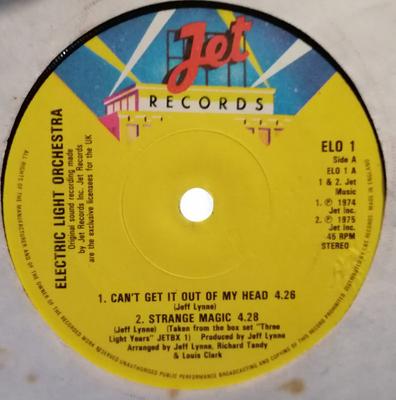 Disco 7 pollici ELECTRIC LIGHT ORCHESTRA - The ELO EP ELO1 Jet Records 1978 UK Rock Usato