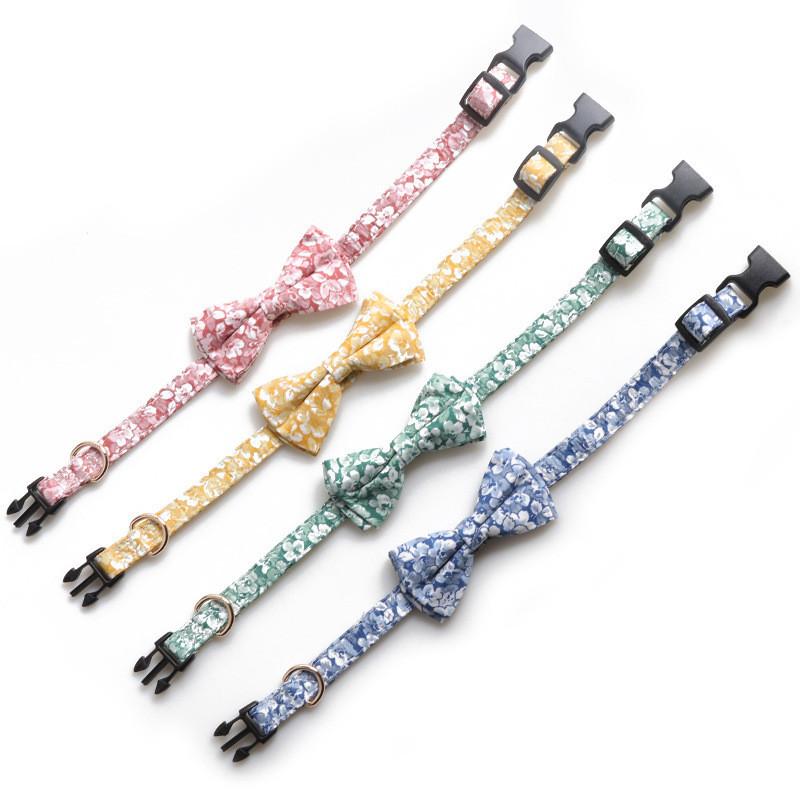 New Arrival! Adorable Cotton Printed Dog Collar Romantic Rose Collection
