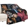 benjamin wadsworth photo collage Throw Blanket Decorative Sofas Thin Flannel Fabric Moving Blankets