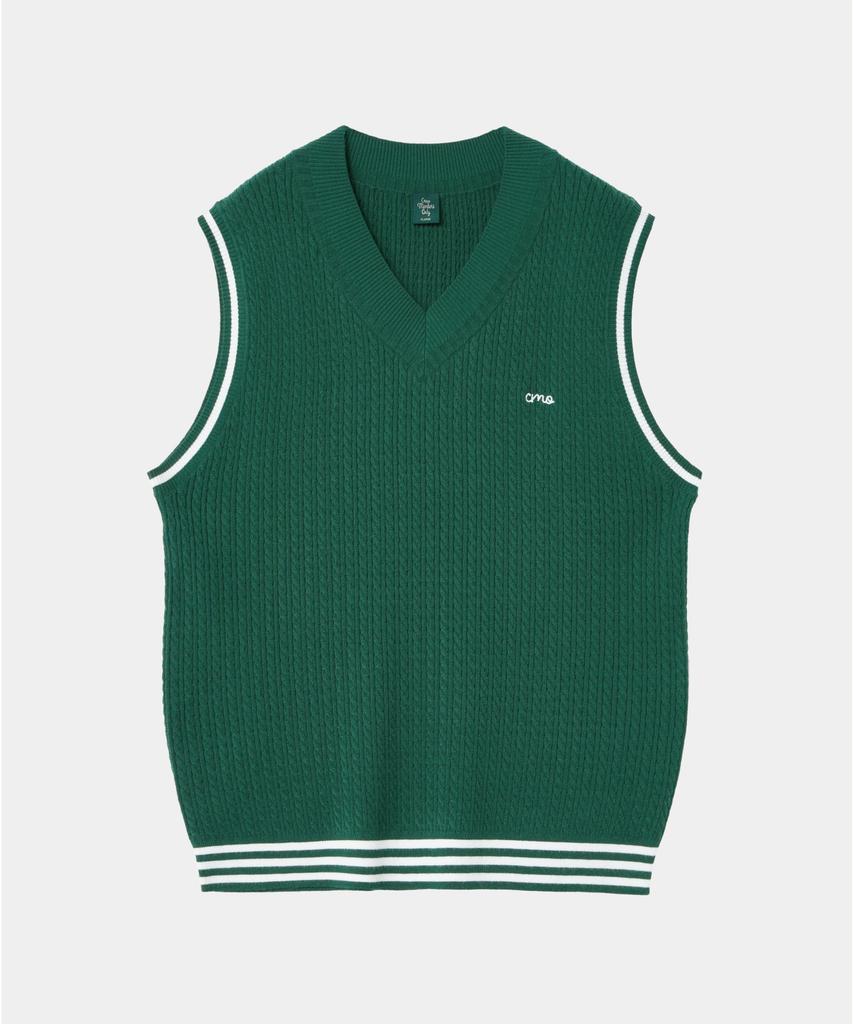 Crew Members Only Cable Vest Green