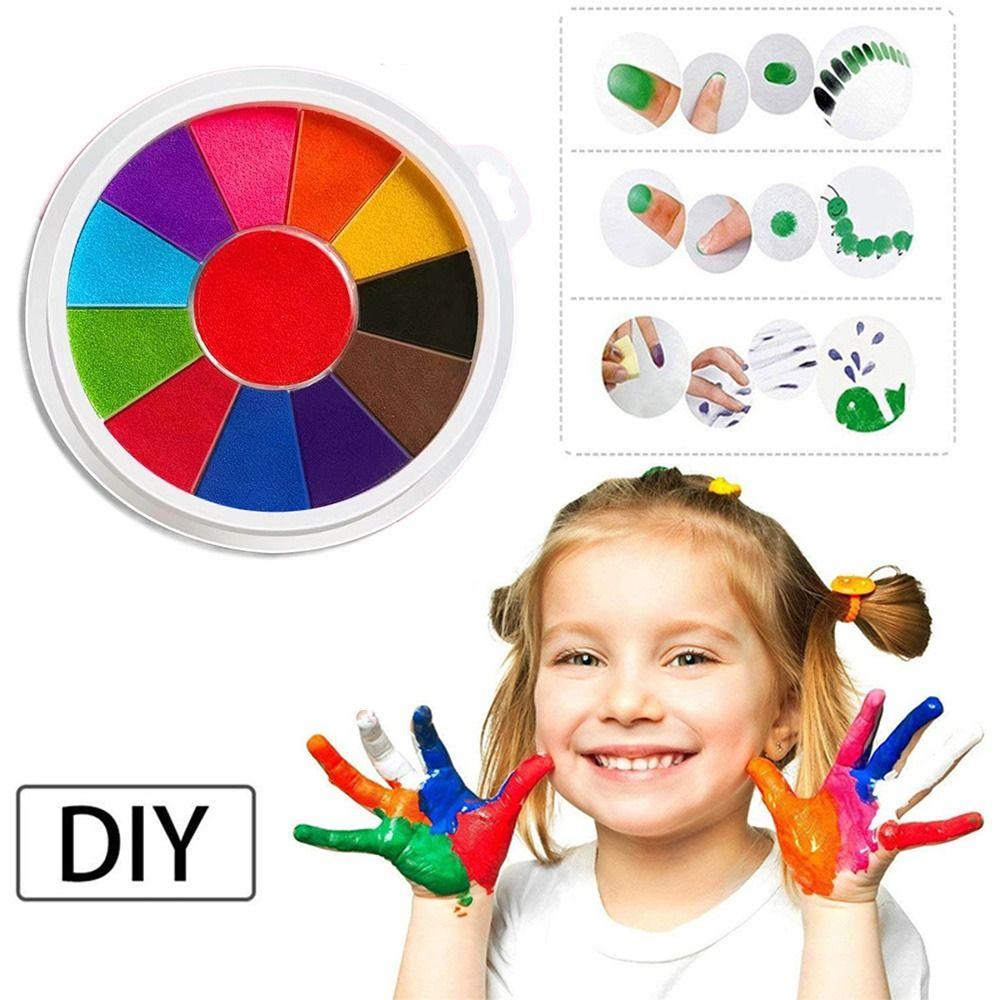 Clear Stamping Finger Painting Inkpad Quick-drying Graffiti Inkpad DIY Painting Ink Pad  Children