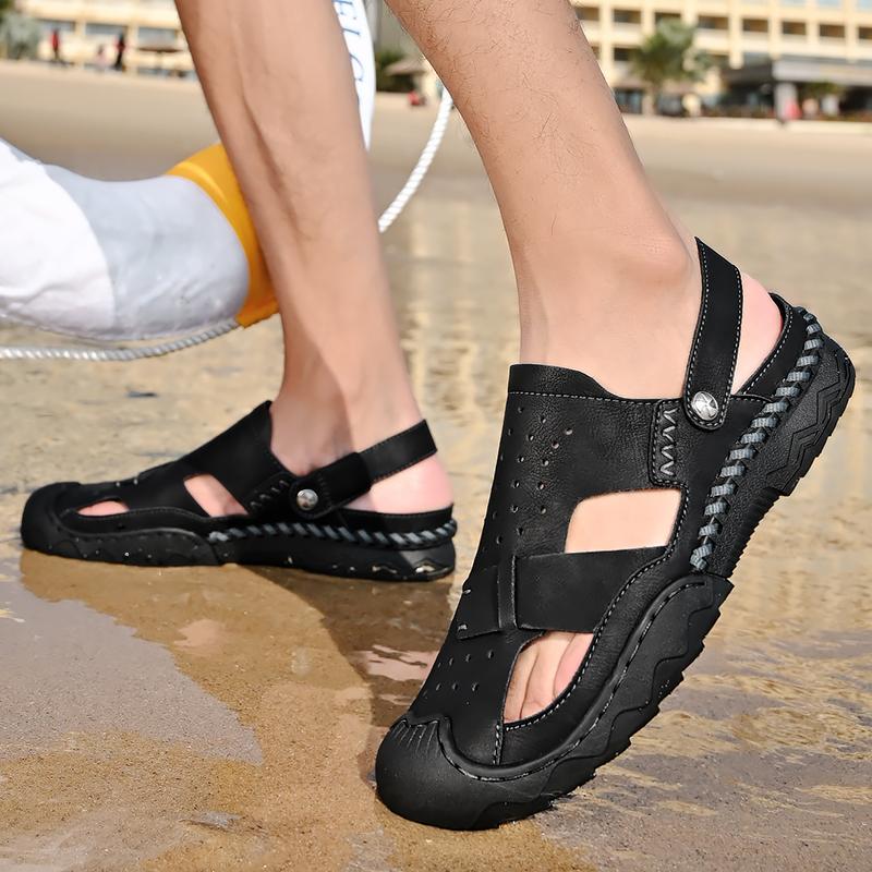 Herren Ledersandalen Strandsandalen Sommer