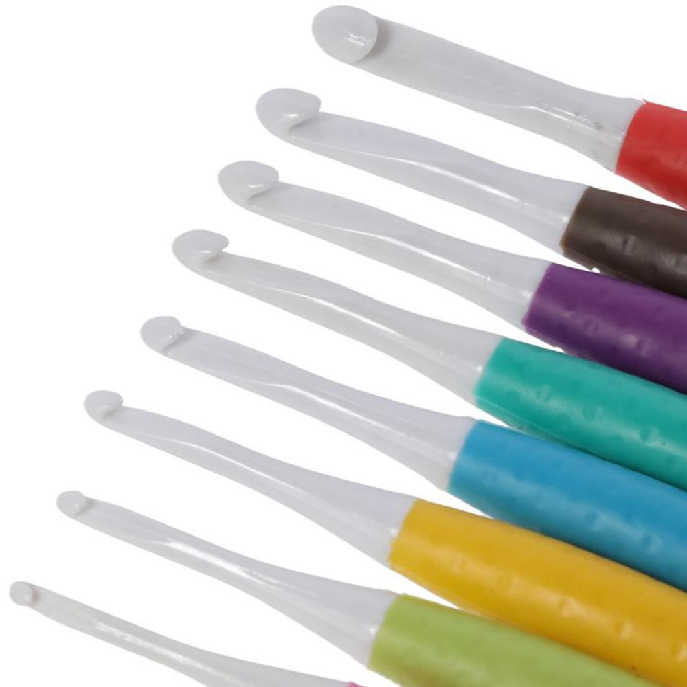8 Pcs Silicone Soft Grip Online Crochet Hooks Set  For Extra Deep Hook Crochet Needles