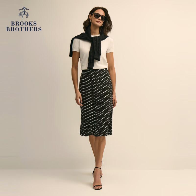 Brooks Brothers Women's Spring/Summer Vintage Polka Dot Midi Skirt