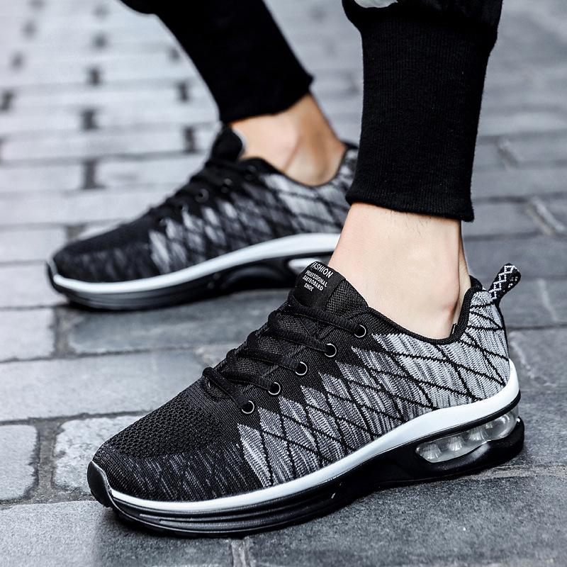 Plus Size Breathable Mesh Air Cushion Men's Running Shoes - Trendy and Versatile for Couples