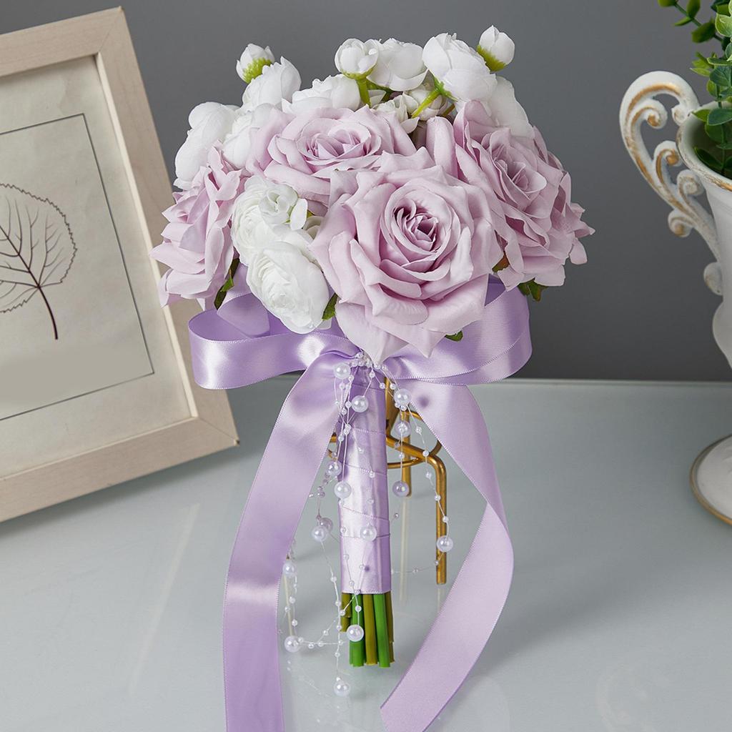 Bridal Bouquet Elegant Tossing Bouquet for Anniversary Bridal Shower Wedding Light Purple