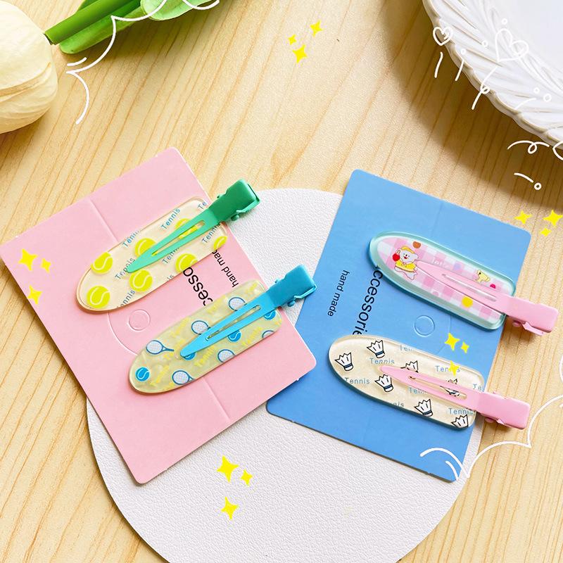 Lot de 2 pinces à cheveux série Jus pour filles, Pinces invisibles, Pinces bec de canard, Pinces à cheveux Pêche et Raisin, Pinces latérales, Accessoires pour cheveux