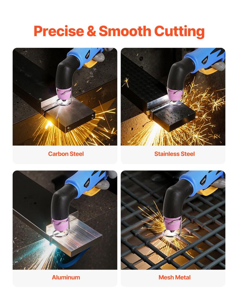 VEVOR Plasma Cutter, 50A Non-Touch Pilot Arc Plasma Cutting Machine