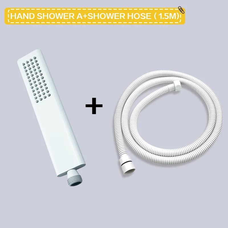 Messing Weiß Handbrause Badezimmer Rund und Eckig Verstellbarer Ständer Handbrause Wandmontage Armatur Zubehör