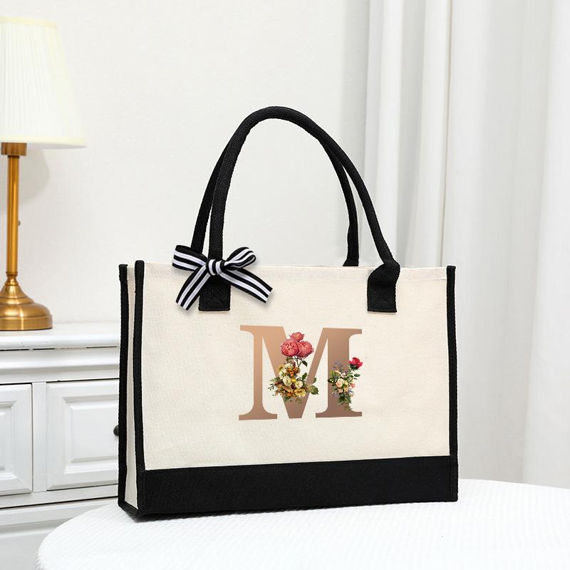 Women s Bags Large Capacity Tote Bags, Letter Printed Tote Bags, Reusable Shopping Bags, Open Canvas Women s Tote Bags
