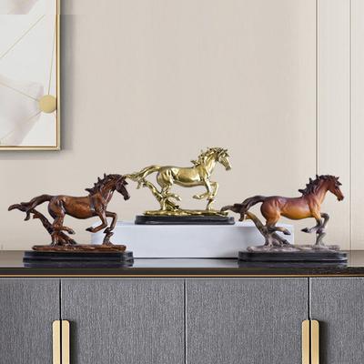 Realistic Horse Figurine Handcrafted Pony Resin Statue Simulated Farm Animal Sculpture Home Office Desktop Decoration Ornament