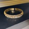 Trendy Inlaid Zirconia Open Bangle: Retro Korean Temperament Bracelet