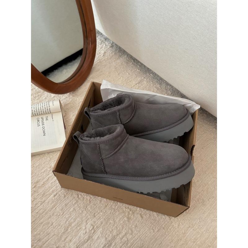 Henan Sangpo snow boots sheepskin fur integrated women's autumn and winter new warm lazy snow shoes winter rain low top mini
