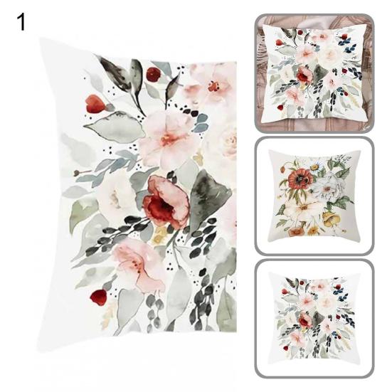 Useful Bedding Sofa Cushion Flower Print Pillow Case Soft Delicate
