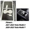 2Pcs For 21-23 Tesla Model 3 Y Carbon Fiber Center Console Cup Panel Cover Trim