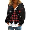 Women's Fashion Short Coat Casual Long Sleeve Printed Single Breasted Plush Top
