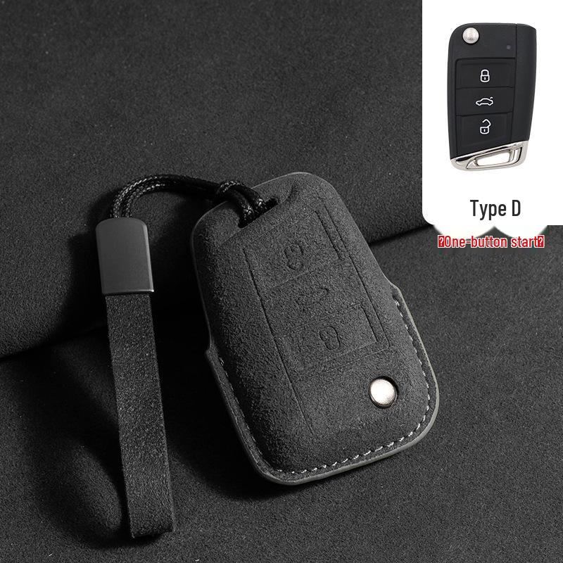 Volkswagen Suede Key Case: Fits Touron, Tayron, Tiguan L, Sagitar, Lamando L, Magotan, CC, ID4 - Full Coverage.