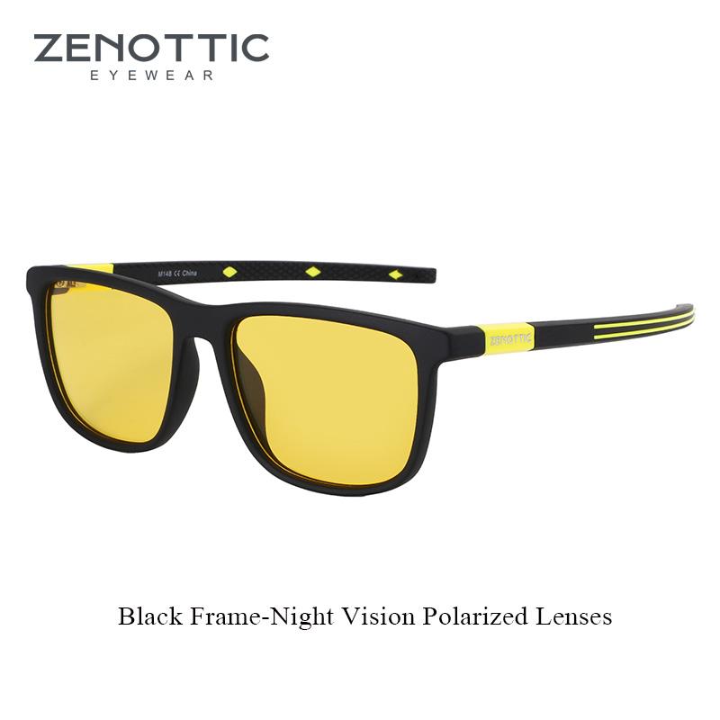 

Квадратные поляризованные солнцезащитные очки ZENOTTIC для мужчин - легкая оправа TR90, 100% УФ-блокирующие очки для вождения, рыбалки, гольфа, спорта ZNOTTIC Polarized