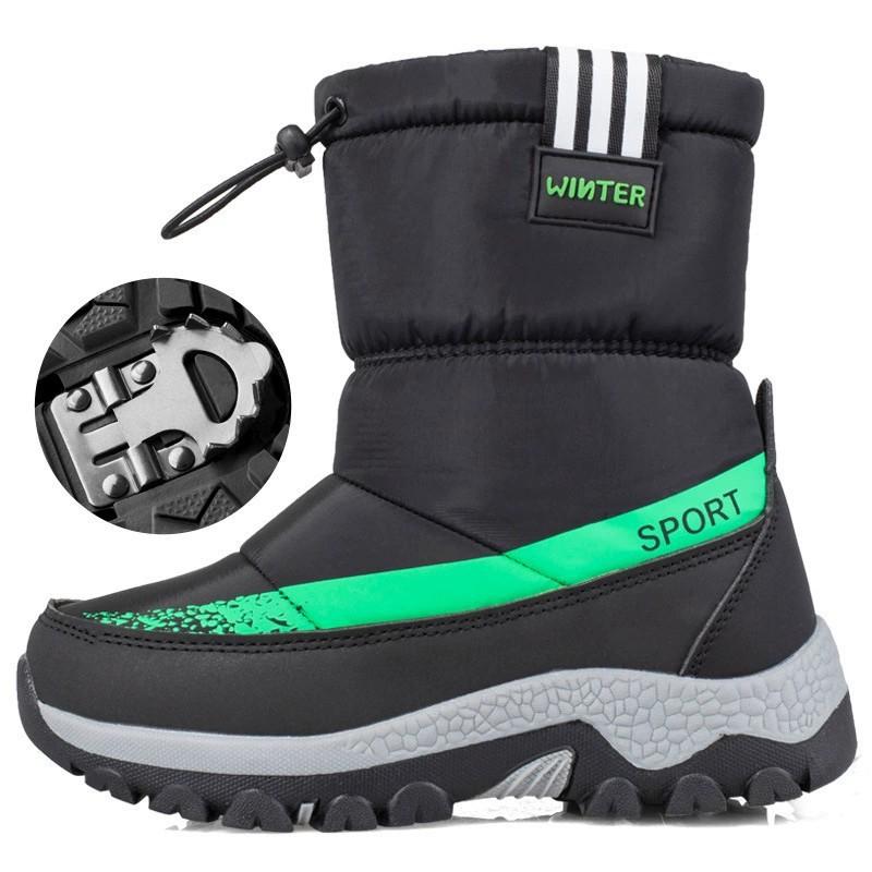 2025 Winter New Children's Mid-Tube Thickened Snow Boots Northeast Anti-Slip Warm Boy Casual Crampon Cotton Shoes Fashionable