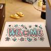 Cute Welcome Cozy Door Mat Bath Microfiber Decorative Versatile Flannel Floor Mat Quick Dry Absorbent Non-slip Sole
