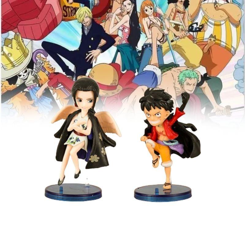 Detailed One Piece Character Figures 6-piece Set Luffy Robin Usopp Franky Kid Pvc Collectibles