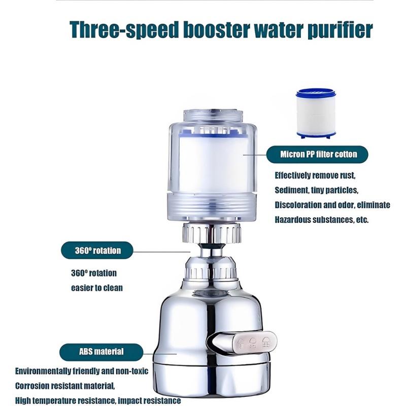 New Water Purifier Filter Tap 360 Degree Swivel Kitchen Faucet Aerator 3 Mode Sprayer Filter Diffuser Shower Water Saving Nozzle