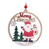 Safe Wood Tag Wooden Hanging Christmas Ornaments Hollow Wood Cutouts Round Reindeer Xmas Tree Wooden Ornaments Rustic Holiday