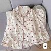 Women's Cloud Cotton Long Sleeve Pajamas - Sweet Cartoon Design for Spring & Autumn, Versatile for Home or Out