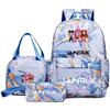 3Pcs/set Anime Demon Hunters Printed Backpack Handbag Pencil Case for Teenager Student Bookbag Schoolbag Women Large Capacity Waterproof Bag