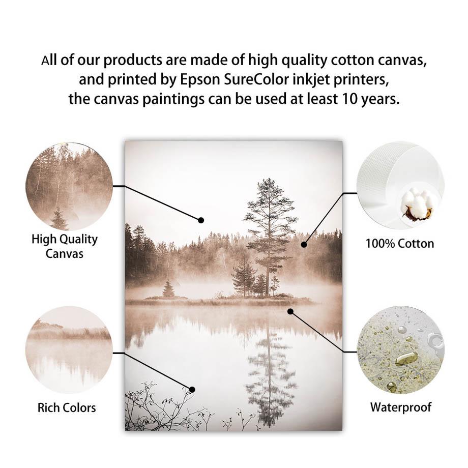 Beige Landscape Lake Mountain Dandelion Wall Art Canvas Painting Nordic Posters And Prints Wall Pictures For Living Room Decor