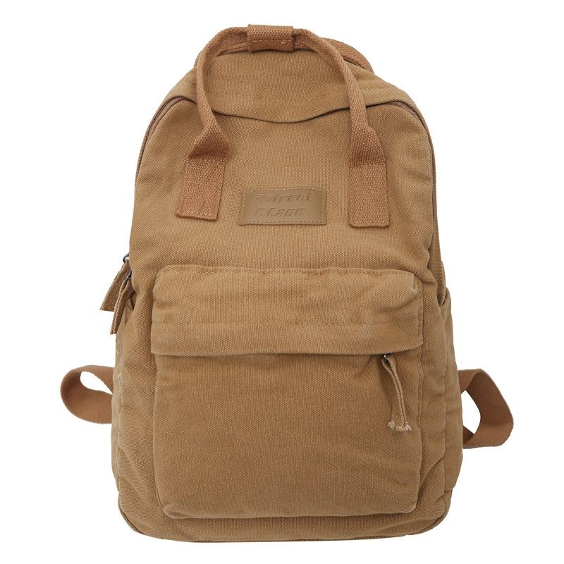 Canvas Bag Large Capacity Female Student Backpack Men's Schoolbag