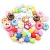 10Pcs Random Colors Mixed Star Heart Cake Charms Resin Glitter Cute Necklace Keychain Pendant DIY Keychain Making Accessories