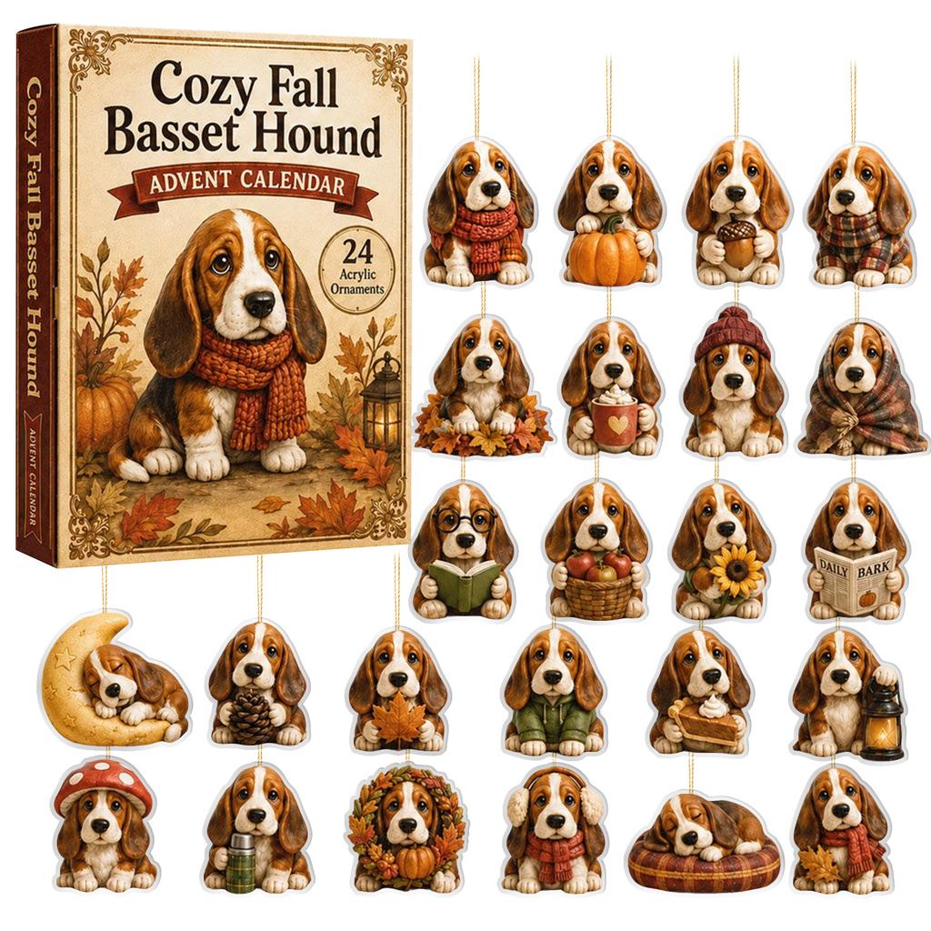 Acryl-Anhänger Adventskalender für Countdown mit hängenden Ornamenten