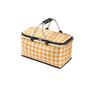 Foldable picnic basket, large-capacity outdoor camping insulated bag, handheld aluminum foil reinforced fabric car picnic bag