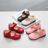Girls Black Leather Shoes for School Party Flowers Floral Flats for Medium Big Kids Children's Princess Sweet Mary Janes Fashion