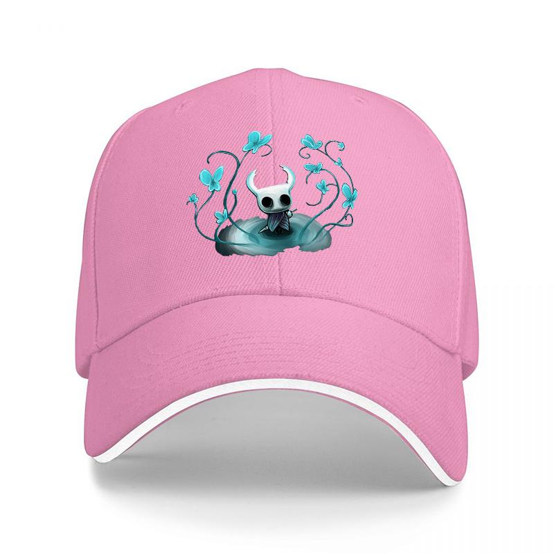 Hollow Knight Blue Butterflies Design Baseball Cap Classic Black Adjustable Hat with Unique Artwork and Comfort Fit for Fans