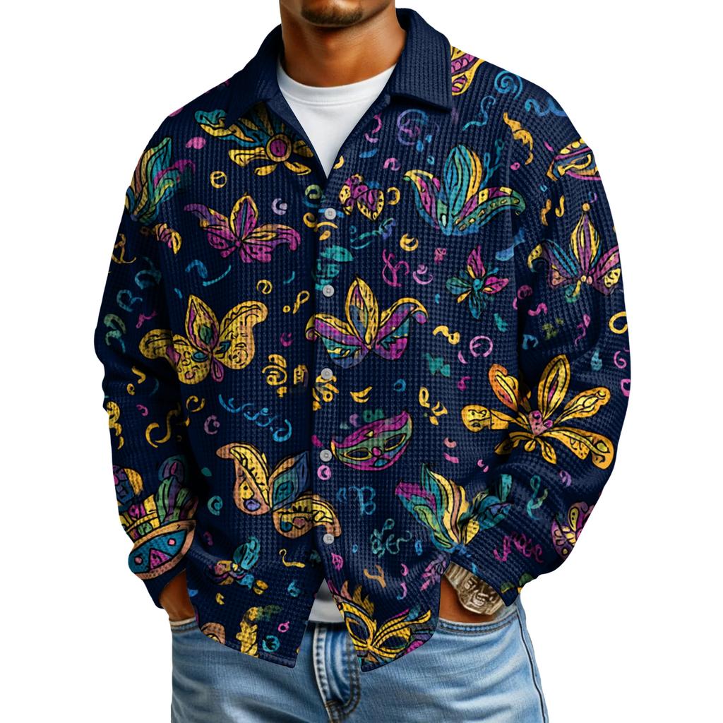 Męska koszula codzienna zapinana na guziki z długim rękawem