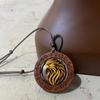 Golden Eagle Soul Wood Pendant Necklace - Adjustable Boho Unisex Charm, Handmade Wood Art