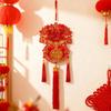 1/2pcs Fu Character Lucky Pendant, 2026 Chinese New Year Decor with Tassel, Red Good Luck Hanging Ornament for Door Wall