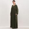 Sukienka Komutacyjna w Stylu Europejskim i Amerykańskim Plus Size - Luźna, Wyszczuplająca, Długa Odzież Codzienna