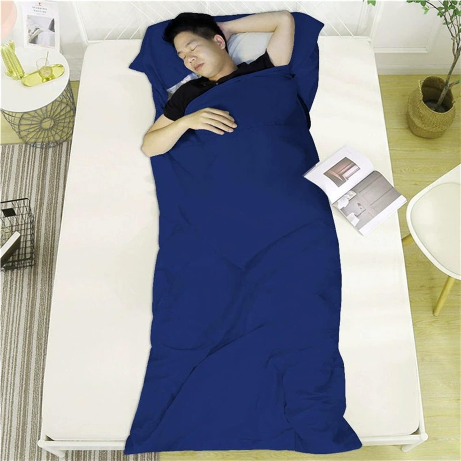 

Sleeping Bag with Pillowcase Ultralight Elastic Sleeping Bag Travel Hotel Sheet Outdoor Hiking Camping Sleeping Bag S