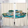 Home Interior Kitchen Curtains for Living Room 2 Pieces Blackout Curtains Door Curtain Pokemon Partition Bedroom Decoration