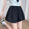 White Bud Shorts Women's Summer New High-waisted Characters Anti-light and Thin, Fluffy and Loose Wide-leg Pumpkin Pants