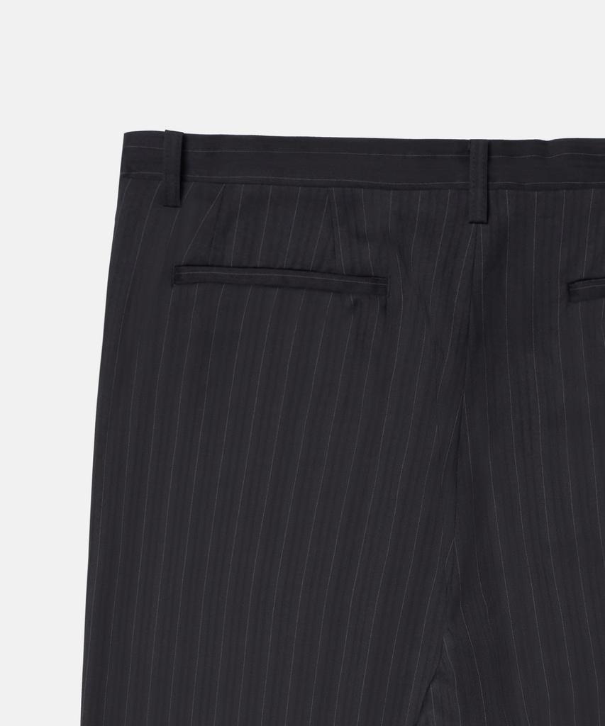 Deossingindeeodeeo Fine Pinstripe Straight Wide Slacks Black