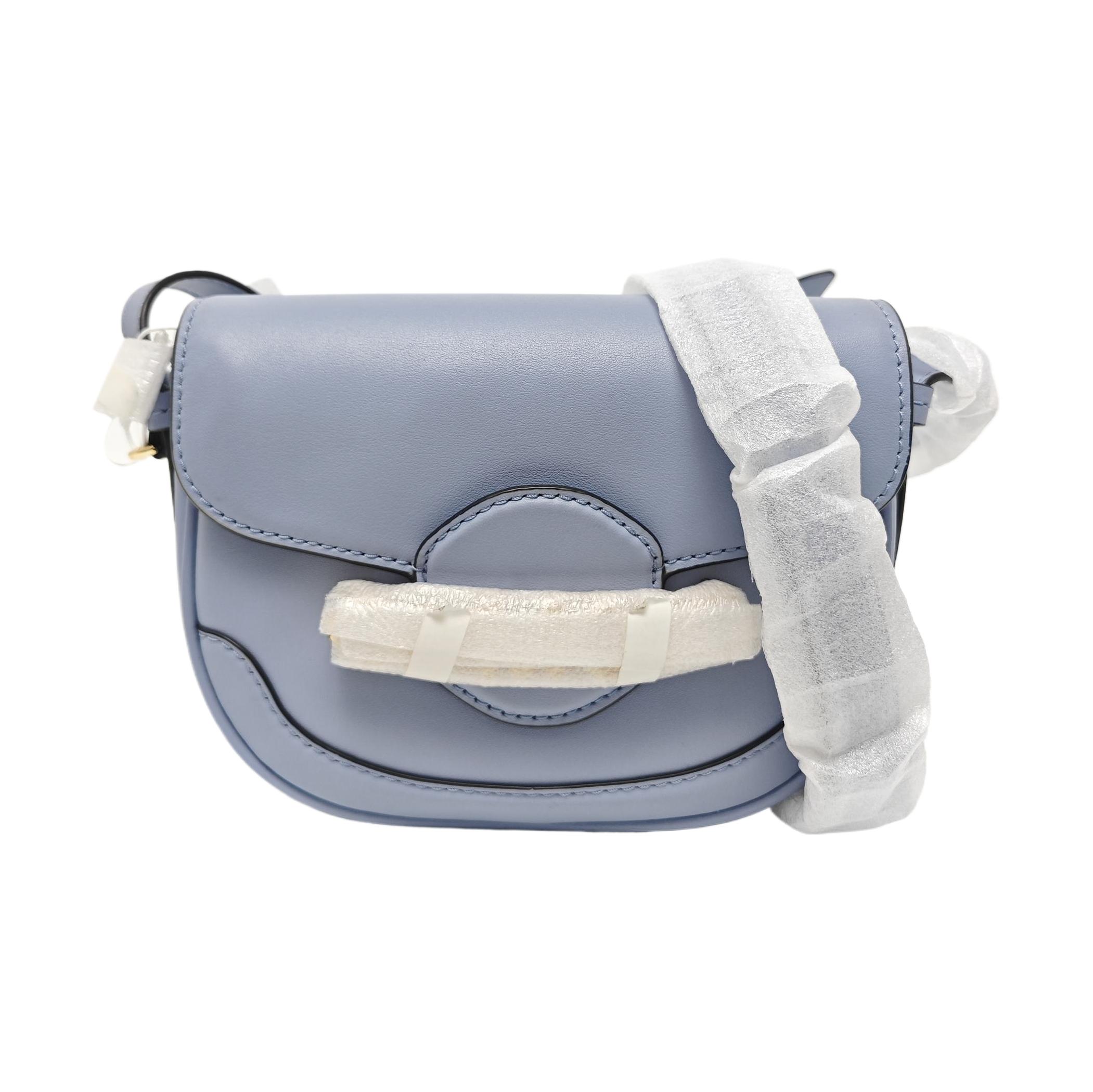 [Pre-Owned] Hally Letter Buckle Vintage Solid Leather Saddle Bag - Excellent #1WBT3CF ONE SIZE