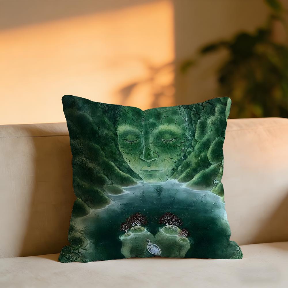 Elves Danish Illustrator Malene Reynolds Laugesen Cushion Cover Cozy Velvet Throw PillowSoft Warm Cushion For Sofa  Bed