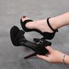 Damen Stiletto High Heel Plateau Sandalen mit Schnallenriemen, Größe 34-39
