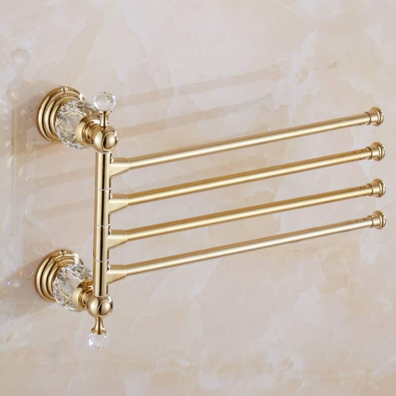 Bathroom Towel Shelf Gold Finished Bath Toilet Paper Holder Robe Hook Towel Rack Holder Tumble Holder Soap Basket ELG85400