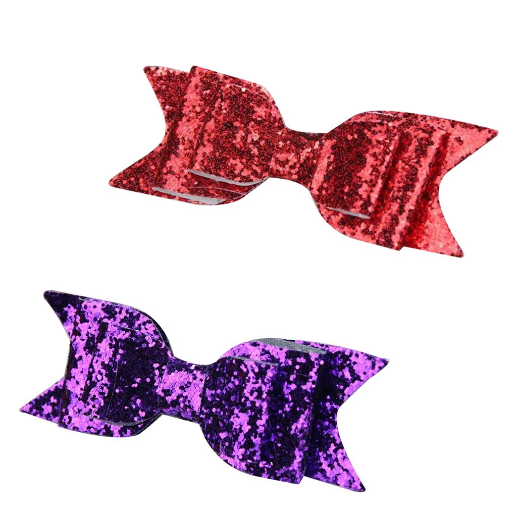 Women Girl Sequined Glitter Hairpin Bowknot Barrette Sweet Crystal Hair Clip Bow
