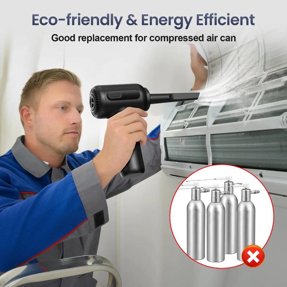 3 In 1 Compressed Air Duster for Keyboard Electric Air Blower Computer Cleaning Cordless Air Dust Cleaner for PC Crumbs Sofa Car